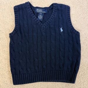 Polo Ralph Lauren Baby Cable Knit Sweater Vest Navy 24M Pony Logo
